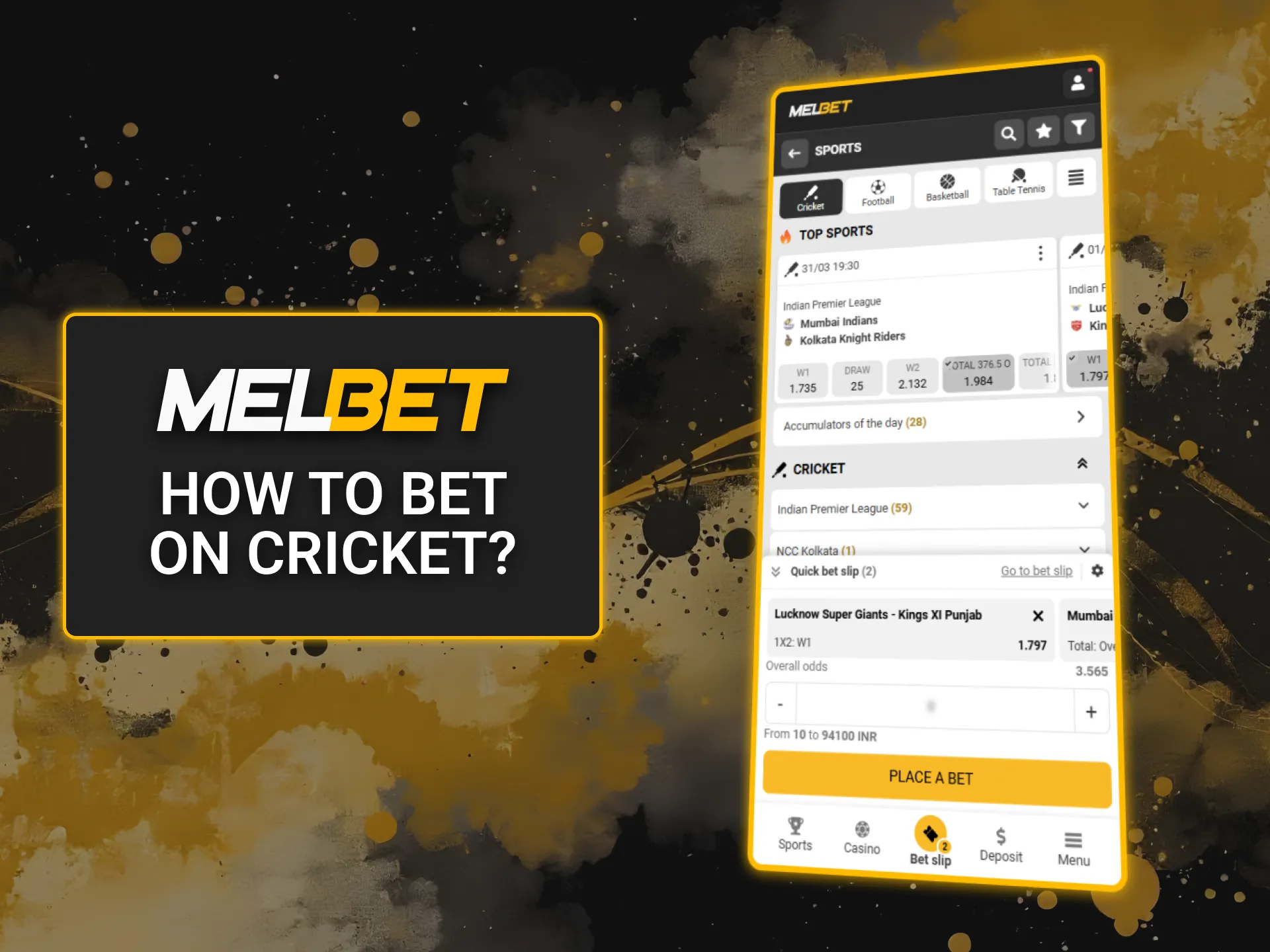Learn how to bet on cricket at Melbet and start winning today.