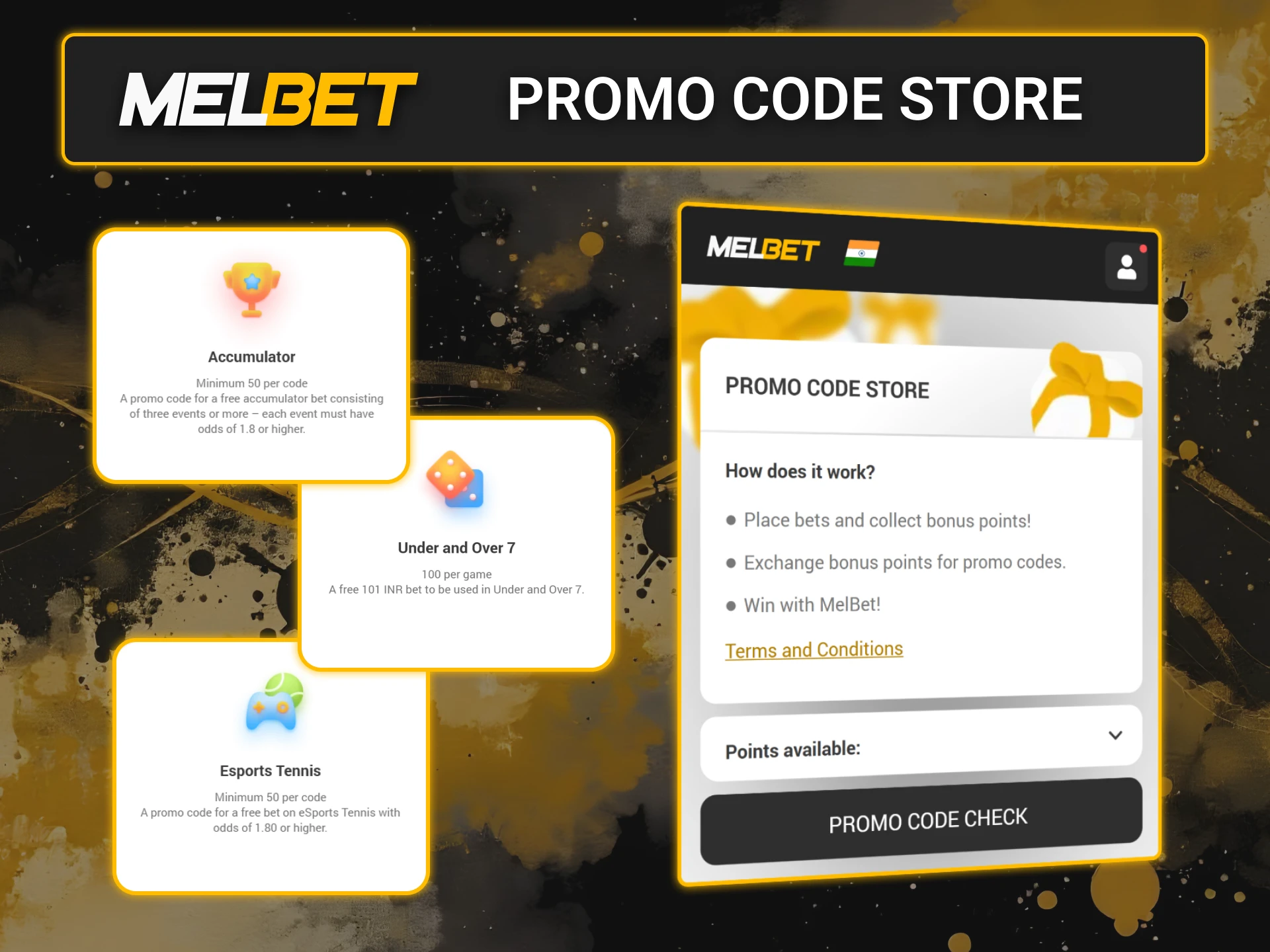 Use special promo code MELAPPNET30IN to increase your welcome bonus on Melbet.