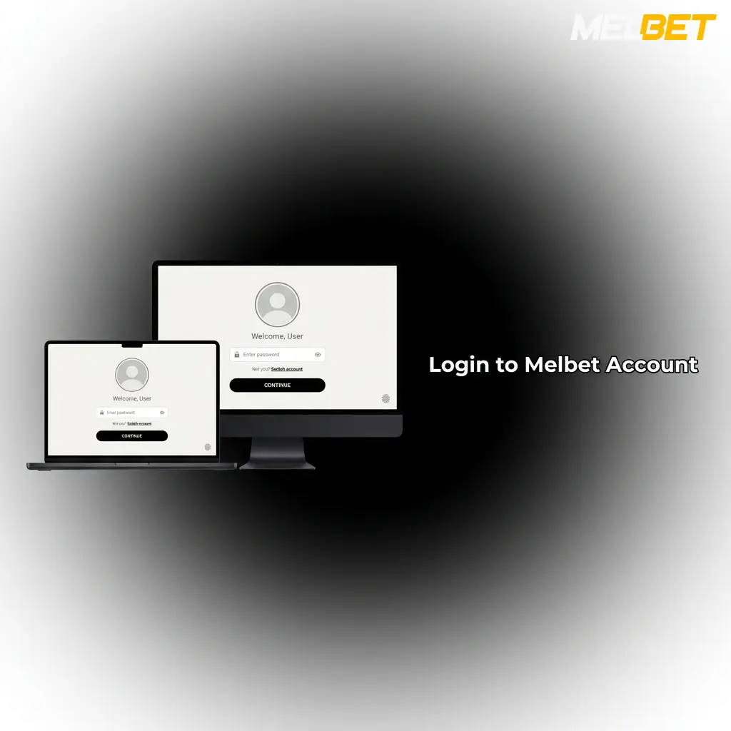 Melbet login page showing sign-in form with email, phone, password fields and social account options for account access