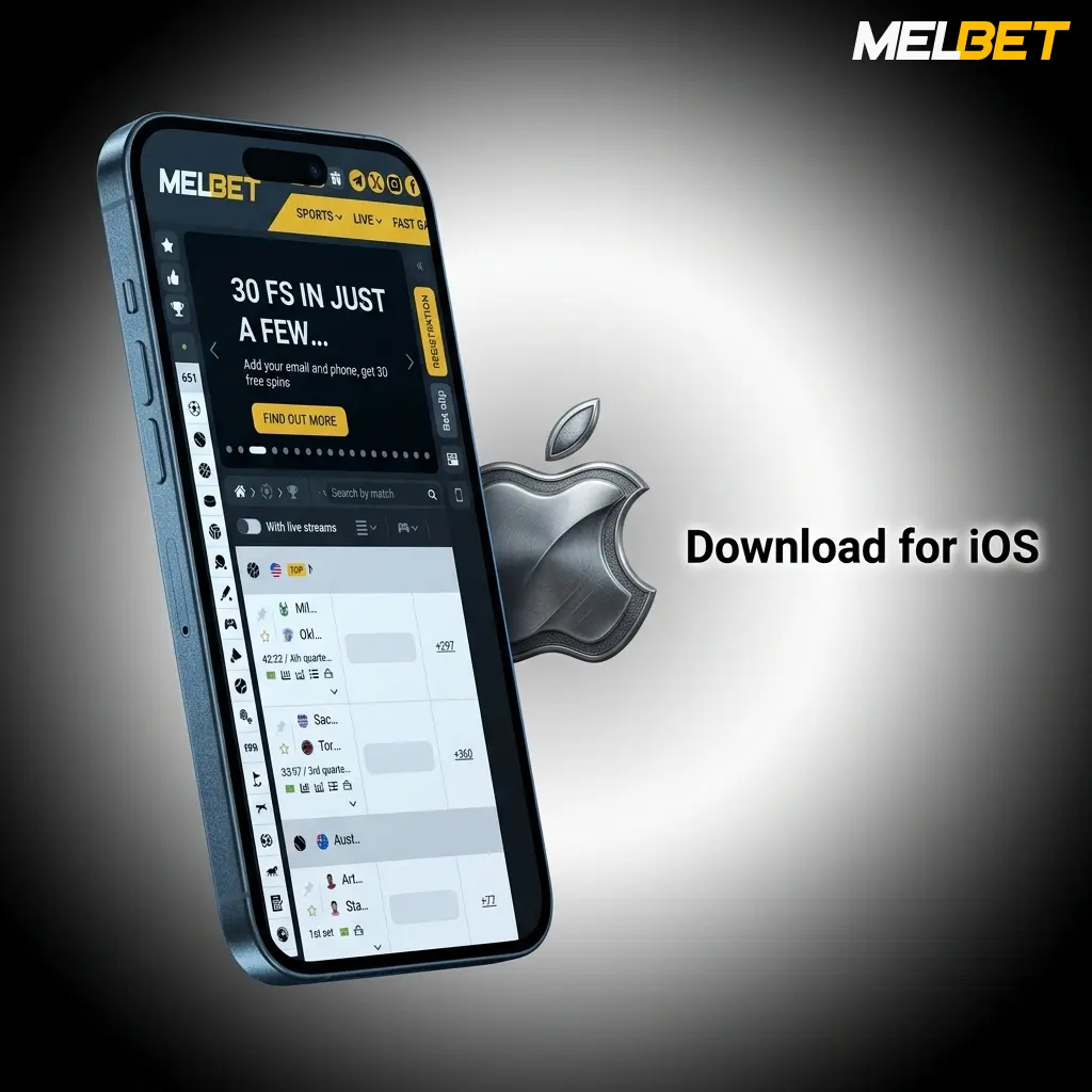 Melbet iOS app download steps on iPhone and iPad via App Store with Face ID or Touch ID authentication