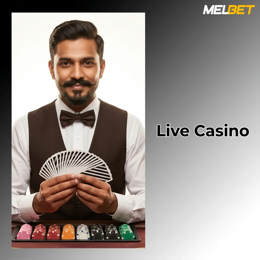 Melbet Live Casino with real dealers streaming HD roulette, blackjack, baccarat, Teen Patti and Andar Bahar games