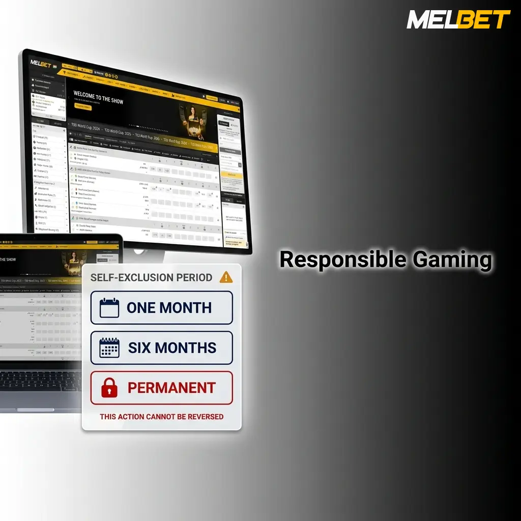 Melbet responsible gaming tools including deposit limits, self-exclusion, and session timers for safe betting in India