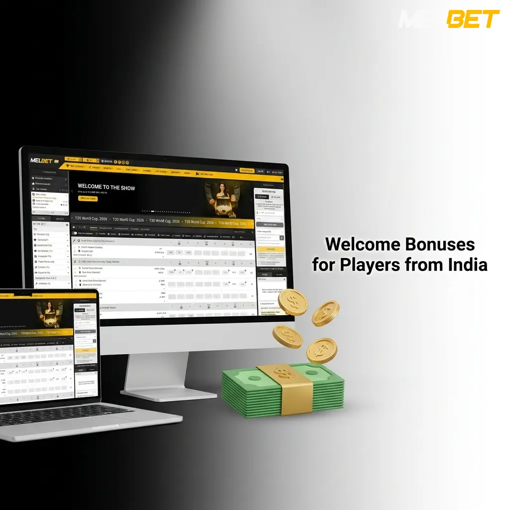 Melbet India welcome bonuses: 150% sports bonus up to ₹65,200 and 450% casino pack up to ₹1,10,178 plus 250 free spins