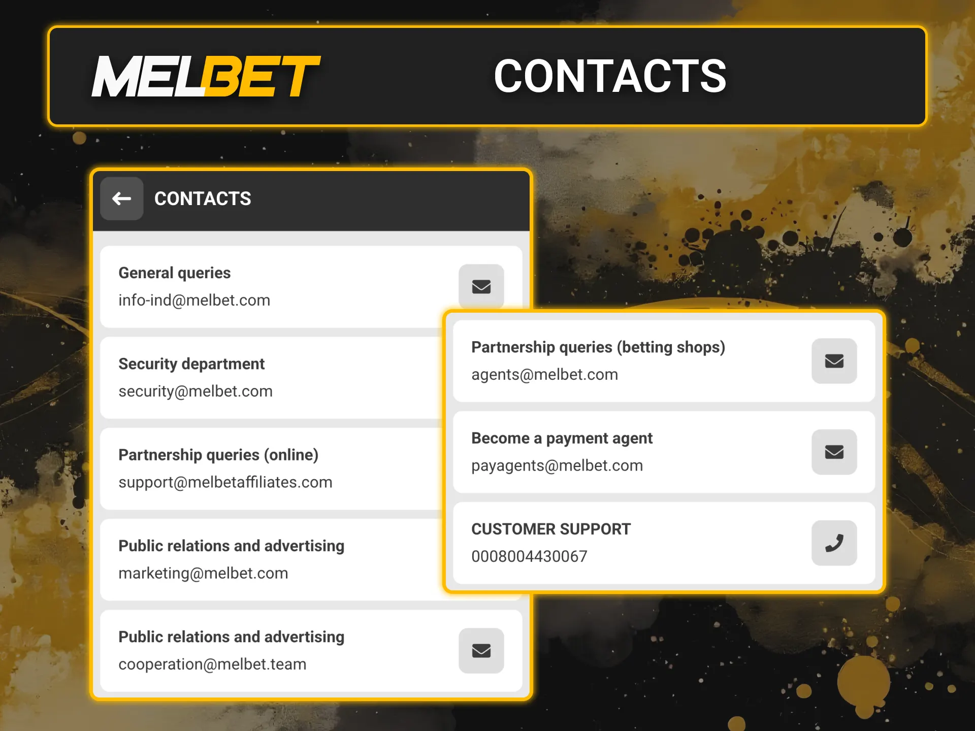 Contact Melbet casino support using the official channels, and get professional help anytime.